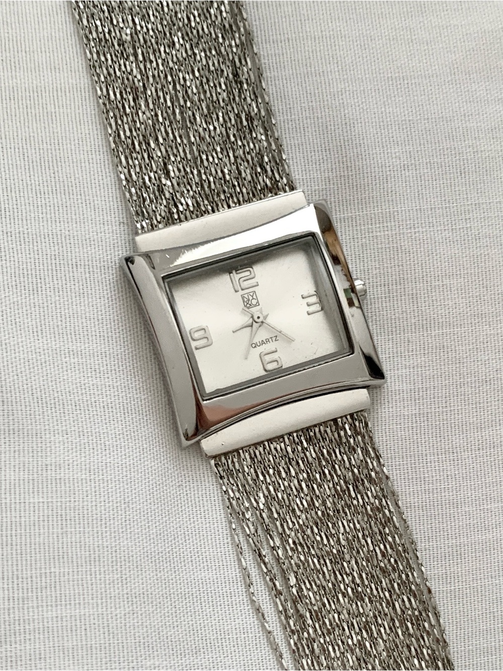 New York & Company Silver Tone Multi-Strand Bracelet Watch - Square Face